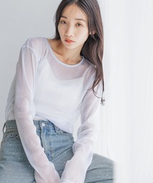 ◆むむページ LOWRYS FARM tシャツ シアーラメクルーLS 143395 レディース