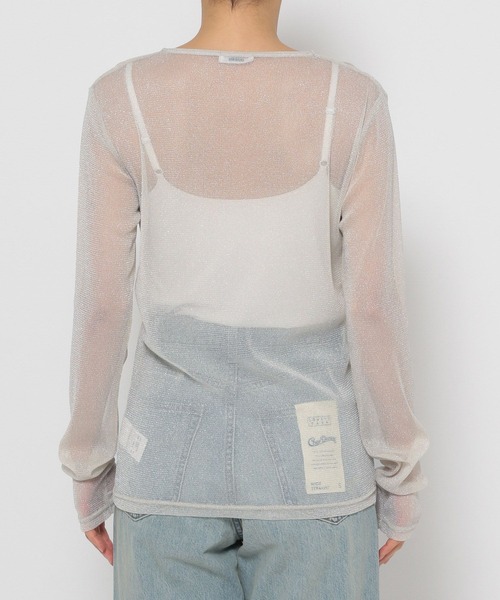 たろす LOWRYS FARM tシャツ シアーラメクルーLS 143395 レディース