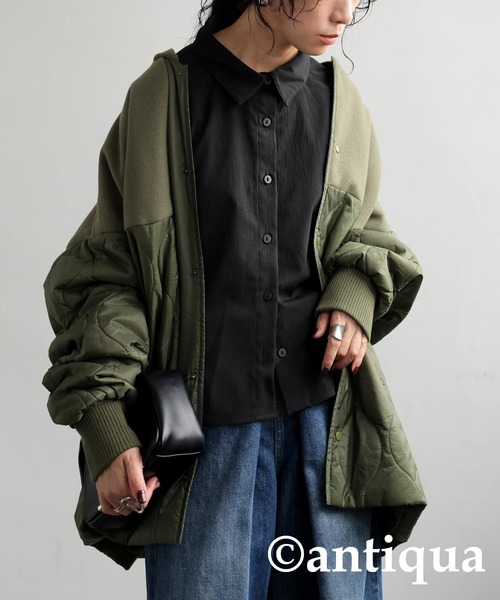 ブラウス シャツ 3wayギャザーシャツ レディース antiqua ブラウス シャツ 3wayギャザーシャツ レディース
