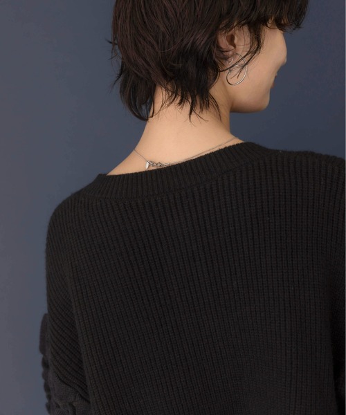Eimee Law カーディガン シャーリングスリーブクロップドカーデ