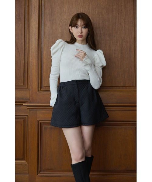 Her lip to ニット セーター Volume Sleeve Rib Knit Top レディース