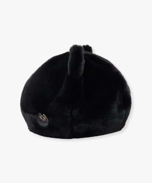 ANNA SUI 帽子 ベレー帽 猫耳フェイクファーベレー レディース