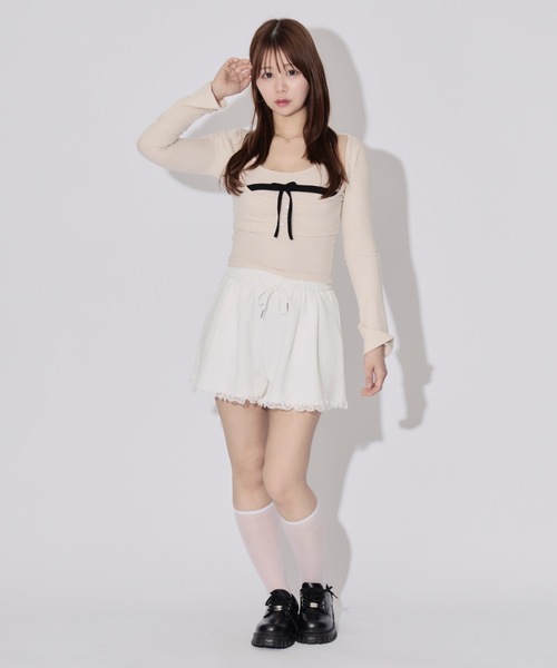 ALLuRing ChaRm ニット セーター 「2点セット」Ribbon Knit Camisole