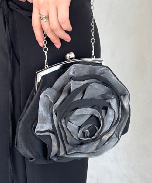 クラッチバッグ パーティーバッグ ローズモチーフパール2WAYパーティー