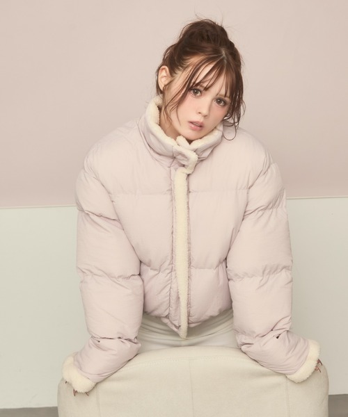 TITTY&CO. キルティングボアダウン　ピンク セール】キルティングボアダウン（ダウンジャケット/コート