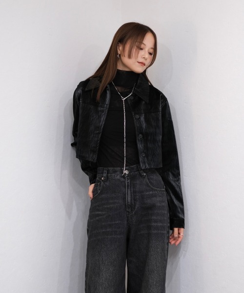 Reurie'（レウリィ） レザージャケット ライダース レディース