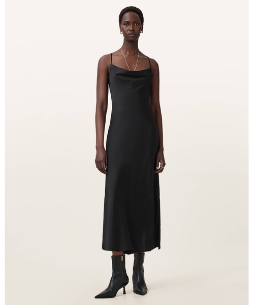 未使用に近い✨アニオナ 24SS ミッドナイトミディドレス ウールシルク 完売品 ALLSAINTS（オールセインツ） パーティードレス ワンピース 夏 HADLEY