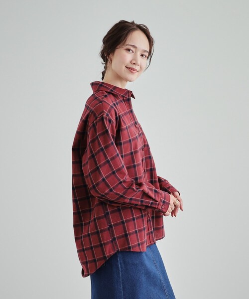 SHOO・LA・RUE（シューラルー） ブラウス シャツ 「洗える」ネル起毛
