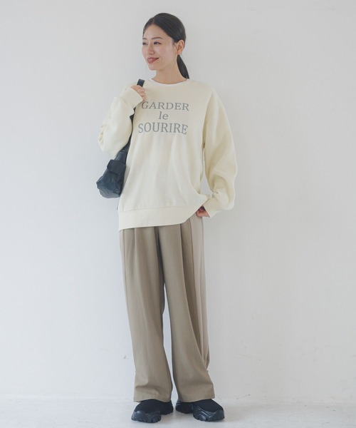 LAKOLE（ラコレ） トレーナー スウェット 裏起毛刺繍ロゴスウェット