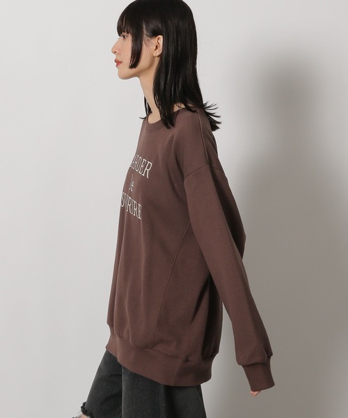 LAKOLE（ラコレ） トレーナー スウェット 裏起毛刺繍ロゴスウェット