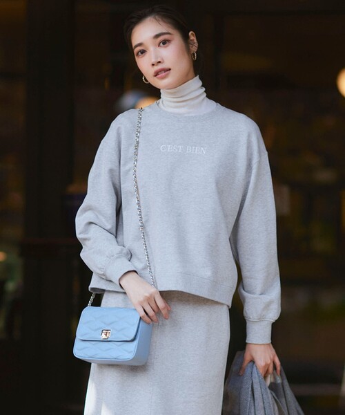 tシャツ 「一部店舗限定/洗える」クリアコットンテリー セットアップ ロゴ スウェット レディース