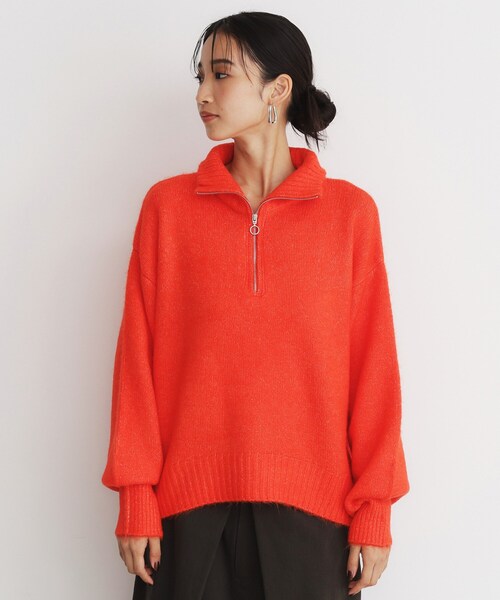 ニット セーター ハーフジップリラックスニット レディース THE SHOP TK ニット セーター ハーフジップリラックスニット