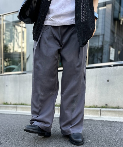 ※値下げ※Pherrow's ワイドスラックス　定価2万→65%off Sサイズ ワンフォークロージング 1111clothing スラックス メンズ 大きい