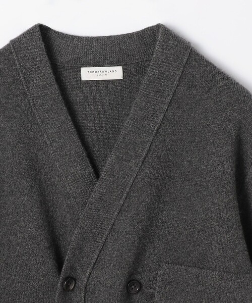 セーター ニット カシミヤ ダブルブレステッド カーディガン メンズの画像