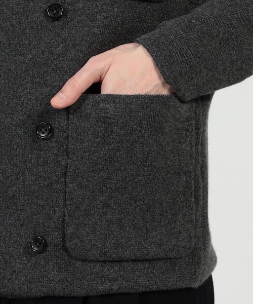 セーター ニット カシミヤ ダブルブレステッド カーディガン メンズの画像