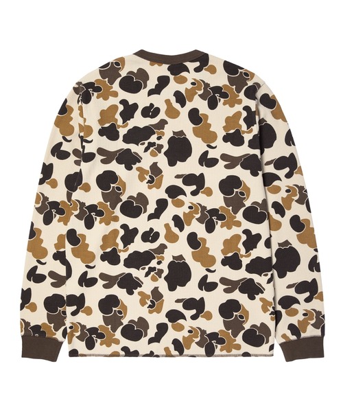 ロサンゼルス発★HUF★Shrader Camo長袖 Tシャツサーマル HUF tシャツ SHRADER CAMO LS THERMAL / ハフ サーマル メンズ