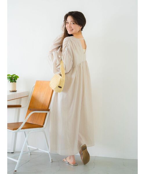 ✨Happiness ✨Curensology タックボリュームワンピース ドロージャングルプリント タックボリュームワンピース