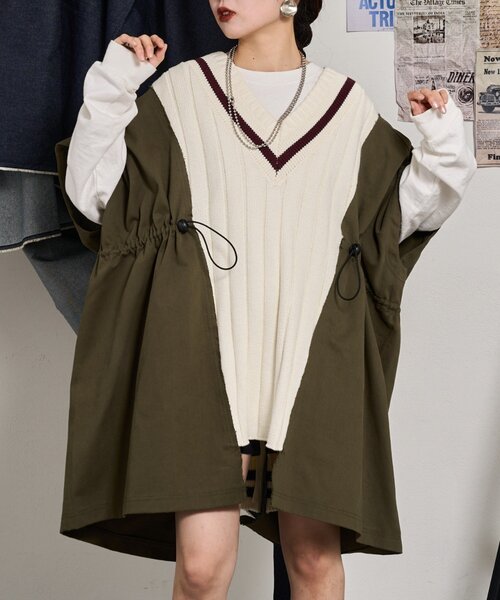 美品❣️ニットチュニック Aラインアクリルニットチュニック M L 【メール便対応不可