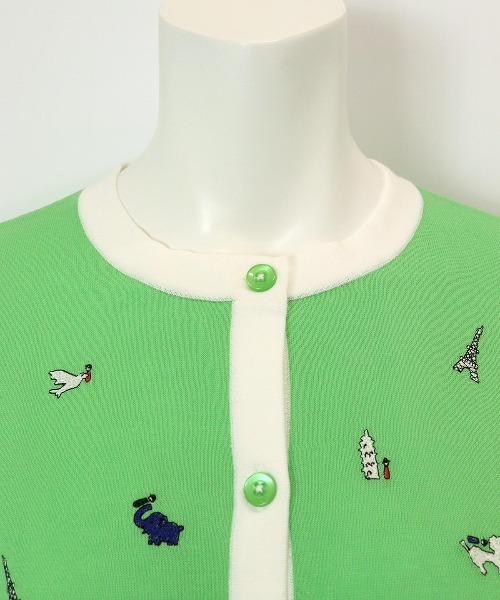 刺繍カーディガン 売れ筋商品|||ピッコーネクラブ レディース ゴルフ ウール混ブークレカーディガン|ピッコーネクラブ - ゴルフウェア
