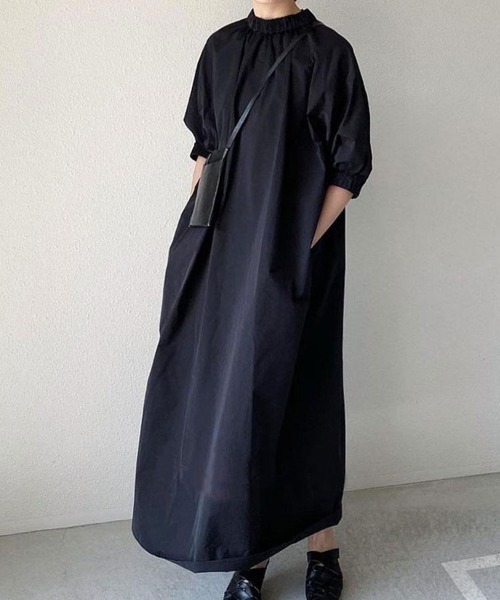 ブラックロングワンピース 長袖 バックジッパー Sally Lunn ワンピース バックファスナーマキシワンピース : ZOZOTOWN