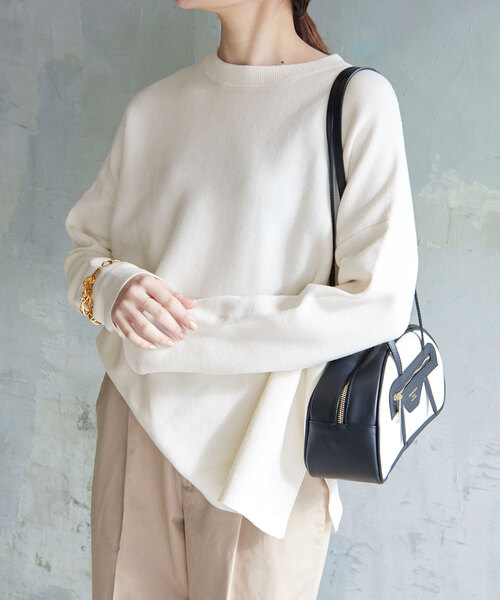 「SLOBE IENA」 長袖ニット - ブルー レディース SLOBE IENA ニット セーター 「追加」コットンシルクビッグプル