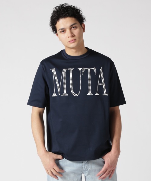 人気【muta MARINE/ムータ マリン】メタルロゴ スムースTシャツ muta MARINE tシャツ MARINE/ムータ マリン/HALFTONE WAVE T