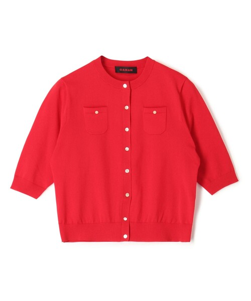 CABaN　カーディガン　レッド　サイズS CABaN 「CABaN」 半袖ニット S レッド レディース : ZOZOTOWN