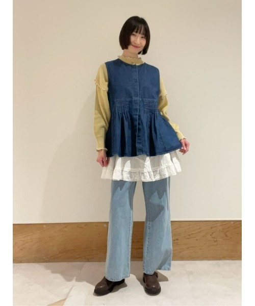 Samansa Mos2 ブラウス シャツ 2WAYレースビスチェ レディース