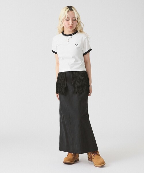 Tシャツ・カットソー FRED PERRY [Womens] Cropped Ringer T-Shirt 5FT978 Fred Perry cropped ringer T-shirt in forest green | ASOS