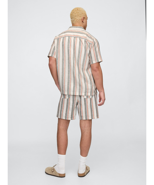 DT♪ TOLDA リネン混キャンバスショートパンツ 関税込 GAP パンツ 7インチ リネン混 イージーショートパンツ メンズ