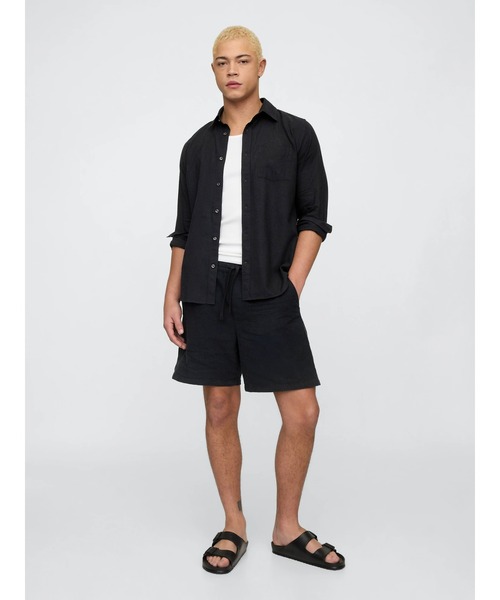 GAP パンツ 7インチ リネン混 イージーショートパンツ メンズ