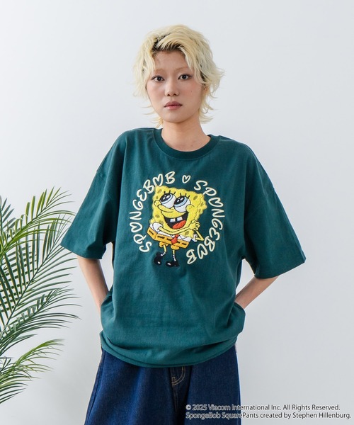 Supreme×スポンジボブ コラボシャツ ブルー 新品未開封 LB/S tシャツ 「スポンジ・ボブ」オリジナルデザイン Tシャツ ドロップ