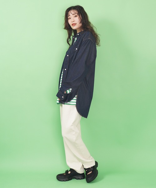 THE SHINZONE」 長袖シャツ 36 ネイビー レディース