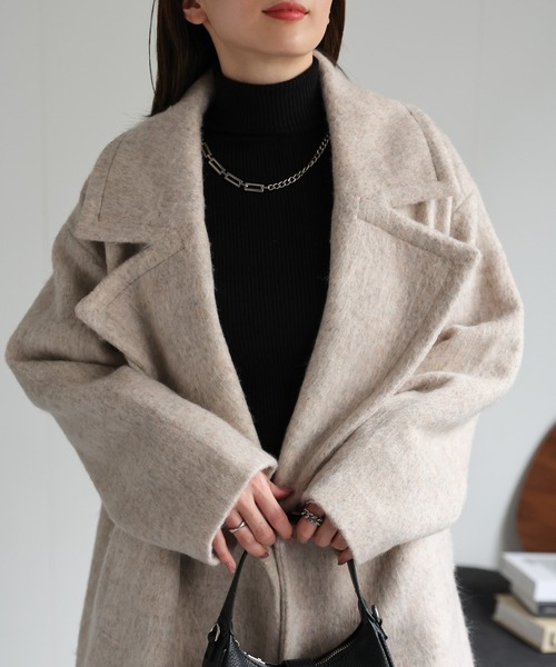 sakishimatokyo ピーコート FREE ベージュ レディース : ZOZOTOWN