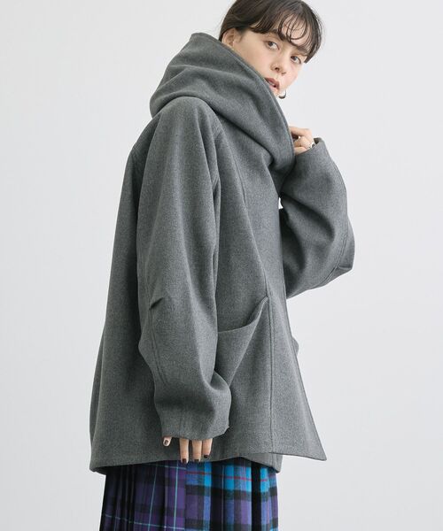 「AMERICAN HOLIC」 コート M 杢グレー レディース_画像4