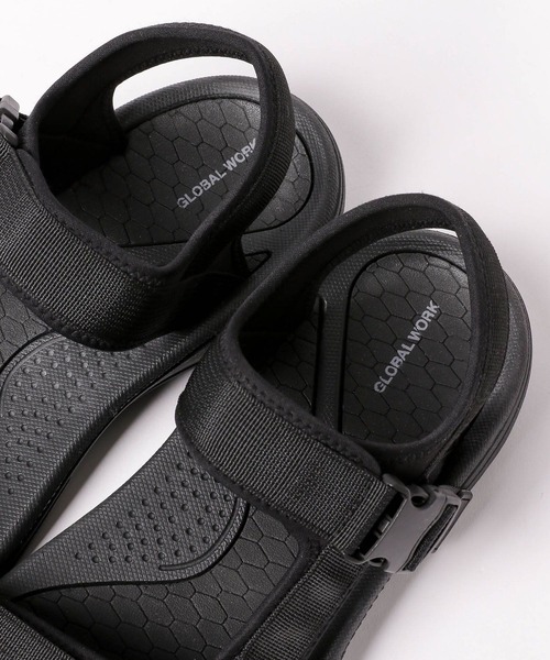 GLOBAL WORK クロスストラップサンダル M ブラック エスパドリーユ GLOBAL WORK クロスストラップサンダル M ブラック