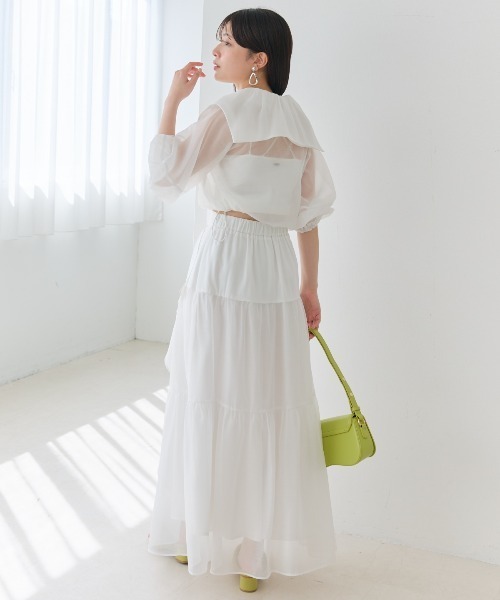 And Couture パーカー オーガンジーBIGカラーパーカー