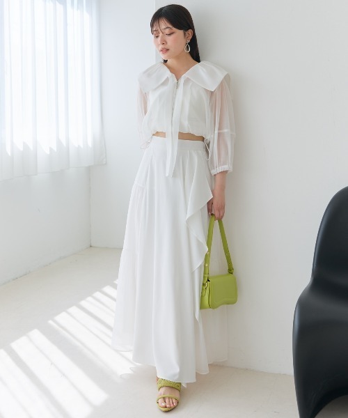 And Couture パーカー オーガンジーBIGカラーパーカー