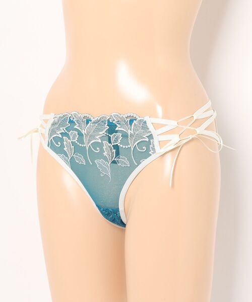 LINGERIEAM★Ravijour★バックスピンドルショーツ★パンツ下着★青 Ravijour - 新品 RAVIJOUR 3点セット アラビアンフラワー B65 S の通販