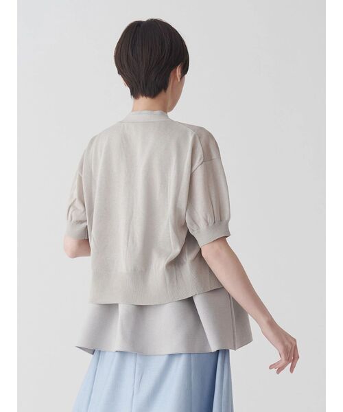 カーディガン シアーニットハーフスリーブカーディガン レディース TONAL カーディガン シアーニットハーフスリーブカーディガン