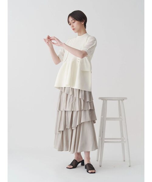 TONAL カーディガン シアーニットハーフスリーブカーディガン