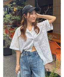 ブラウス シャツ レース開襟ハーフスリーブシャツ レディース｜ZOZOTOWN Yahoo!店
