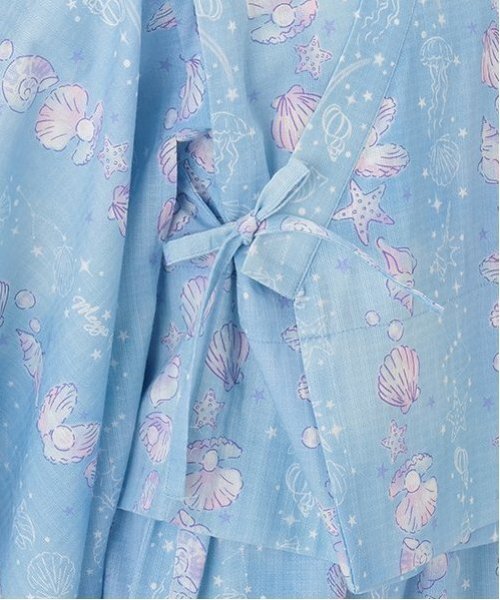 mezzo piano 浴衣 ストライプシェル柄 浴衣 キッズ 子供 女の子