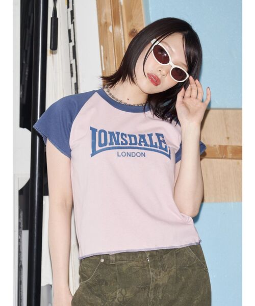 tシャツ 「LONSDALE×jouetie」ラグランTシャツ レディース jouetie tシャツ 「LONSDALE×jouetie」ラグランTシャツ