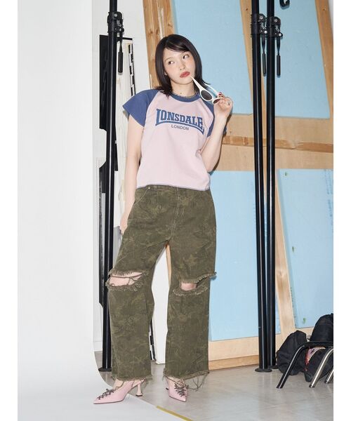 tシャツ 「LONSDALE×jouetie」ラグランTシャツ レディース jouetie tシャツ 「LONSDALE×jouetie」ラグランTシャツ