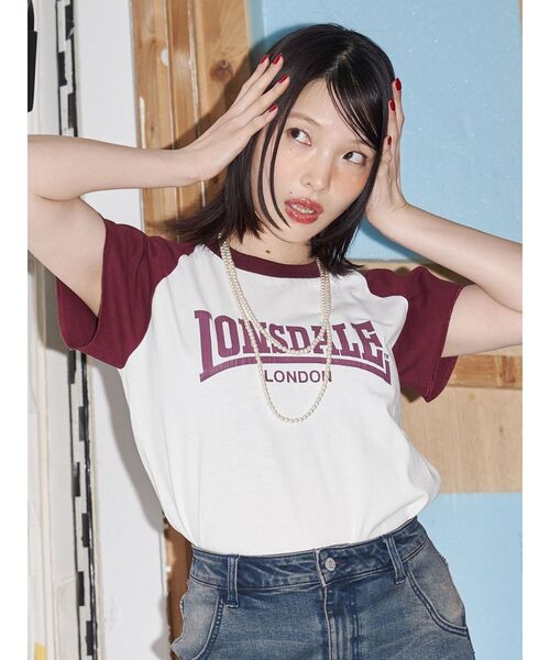 tシャツ 「LONSDALE×jouetie」ラグランTシャツ レディース jouetie tシャツ 「LONSDALE×jouetie」ラグランTシャツ