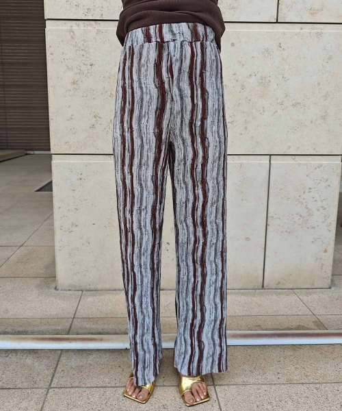 esutoreja パンツ 2カラーストライプパンツ レディース