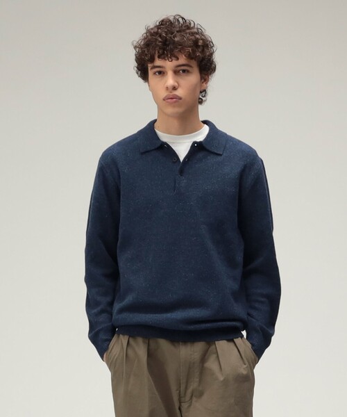 BEAMS+（ビームスプラス） ポロシャツ 9ゲージ ネップ ニット