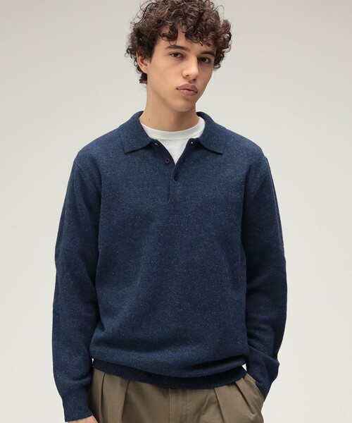 BEAMS+（ビームスプラス） ポロシャツ 9ゲージ ネップ ニット