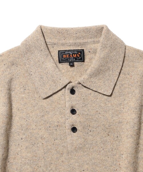 BEAMS+（ビームスプラス） ポロシャツ 9ゲージ ネップ ニット